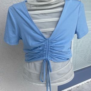 Blue scrunch top